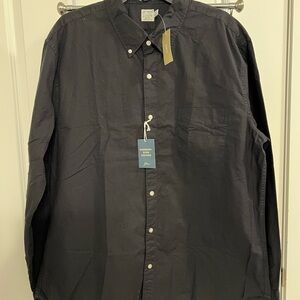 NWT Mens J Crew Broken In Oxford Slim Black XXL